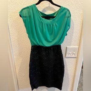 Green & Black Lace Dress